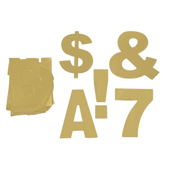 4&#x22; Gold Project Letters, Numbers &#x26; Characters Set by B2C&#x2122; 